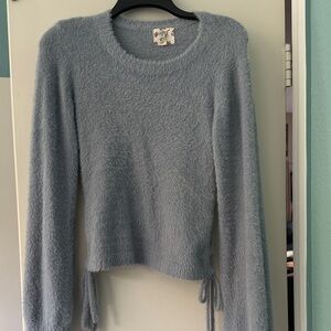 Hippie Rose Soft Gray Crew Neck Sweater